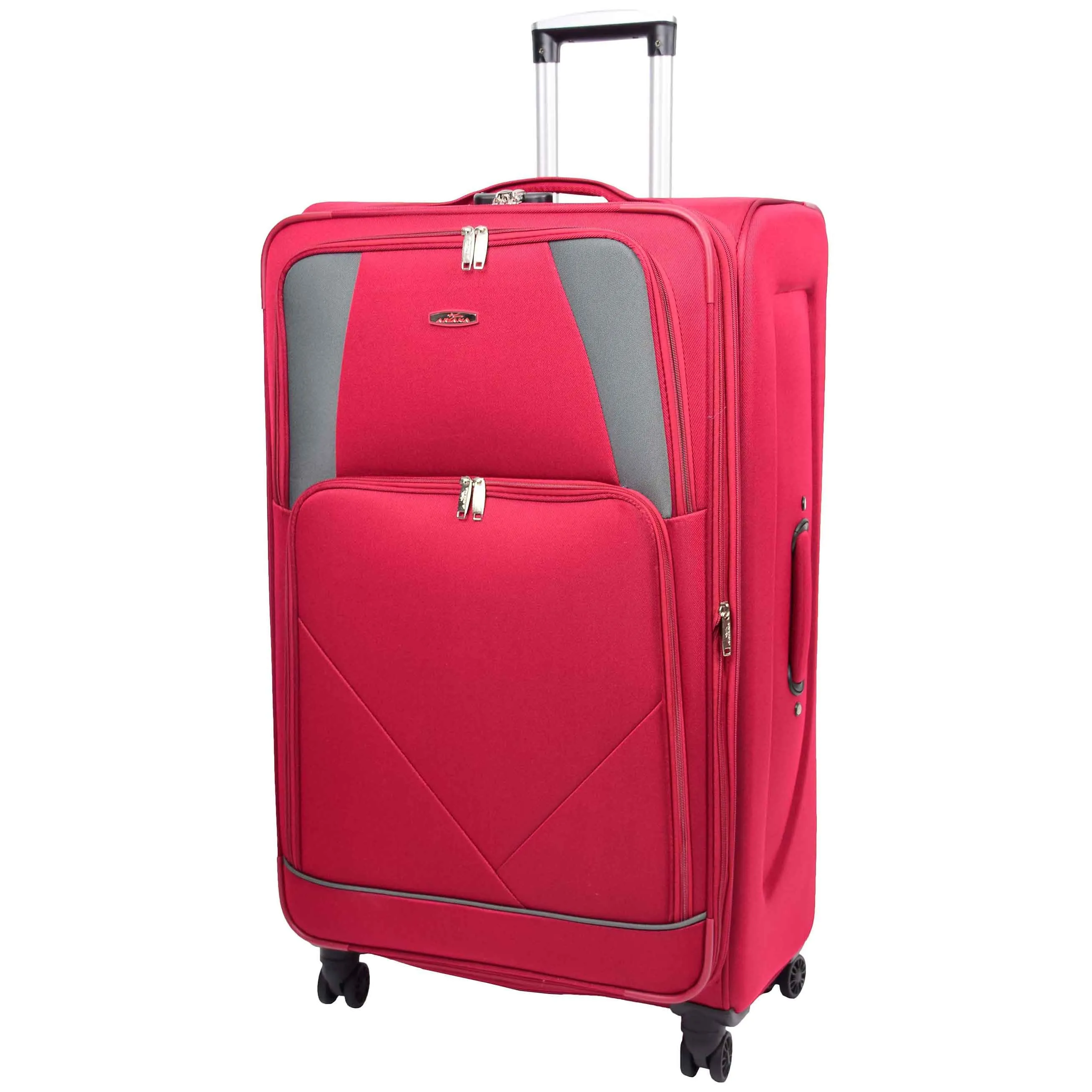 Expandable Four Wheel Soft Suitcase Luggage York Red