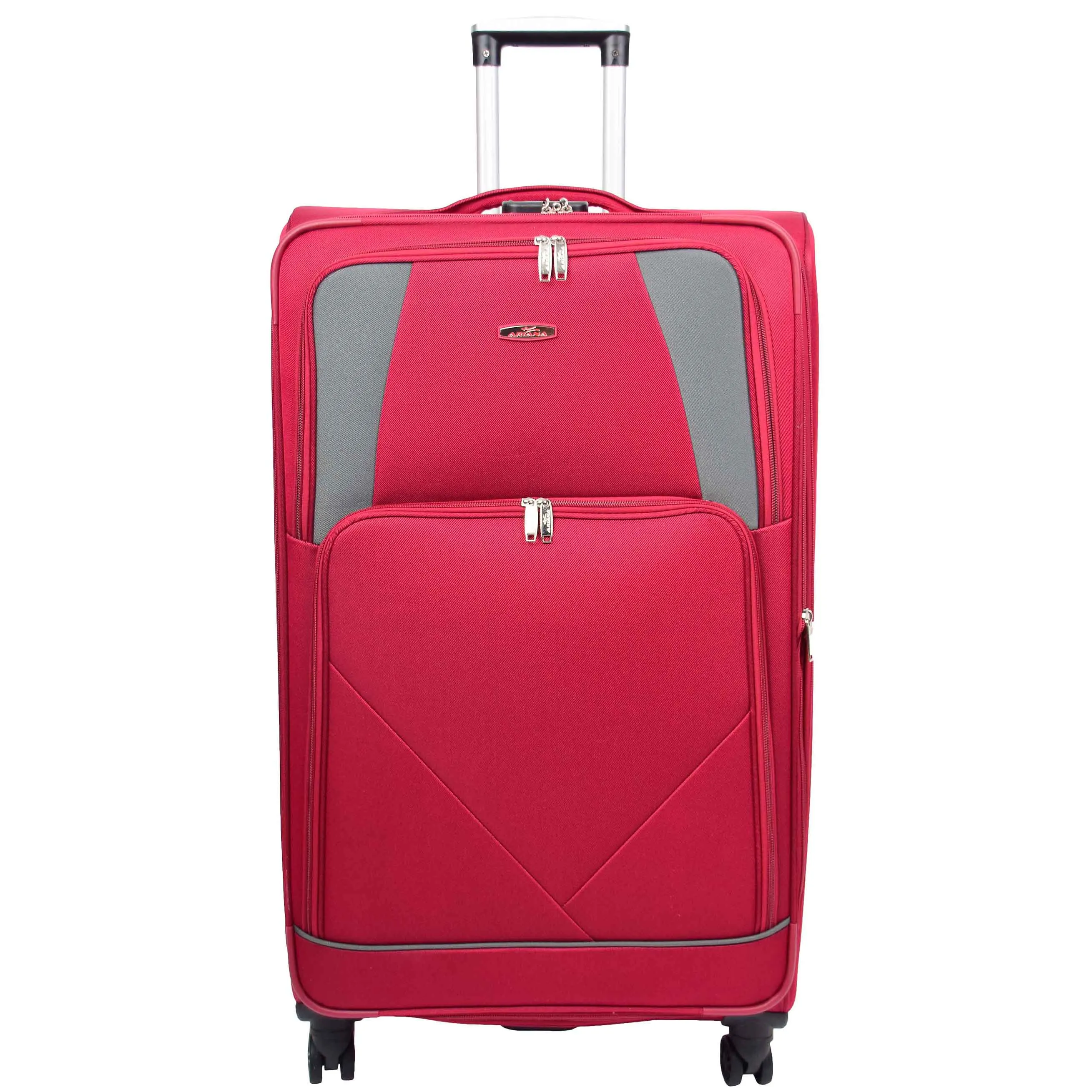 Expandable Four Wheel Soft Suitcase Luggage York Red