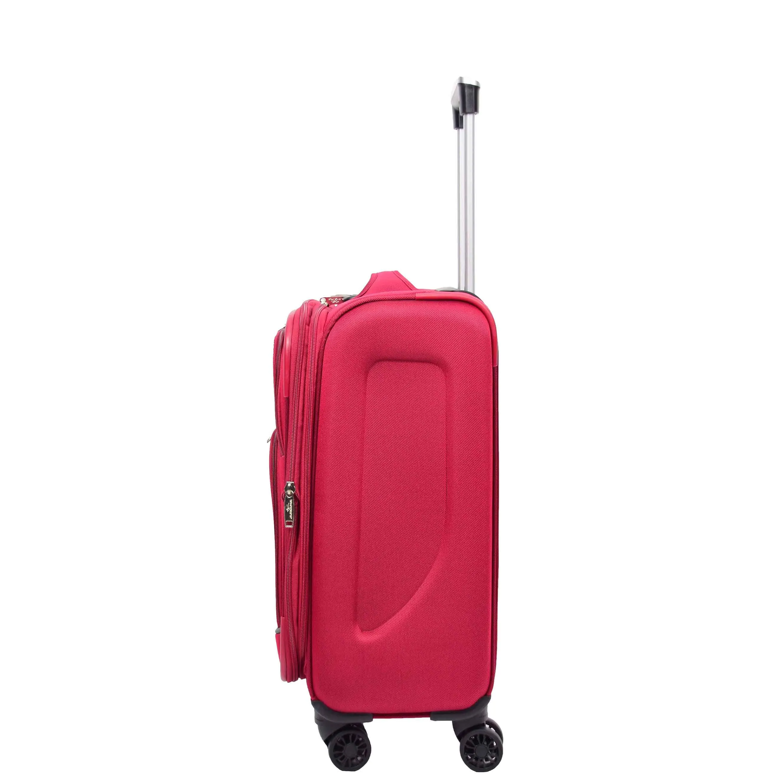 Expandable Four Wheel Soft Suitcase Luggage York Red