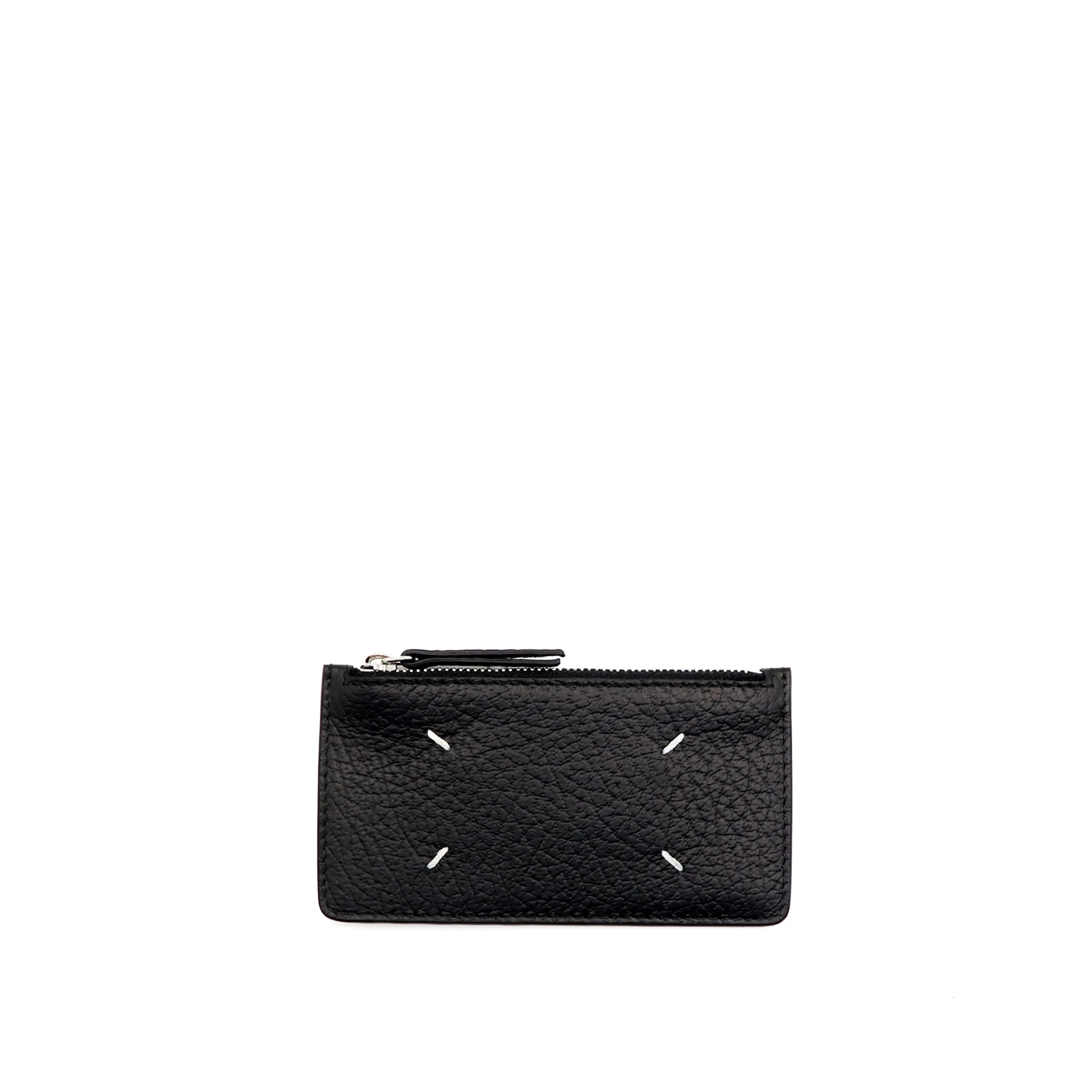 Four Stitch Zip Cardholder Black