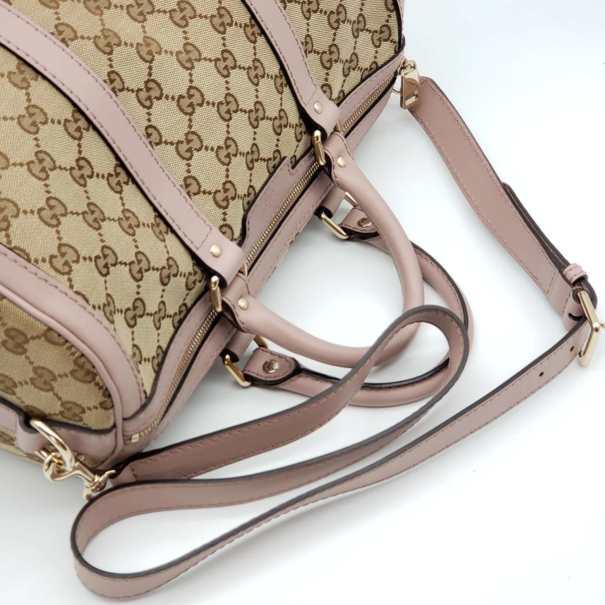 Gucci Canvas Vintage Medium Boston Shoulder, Crossbody & Hand Bag