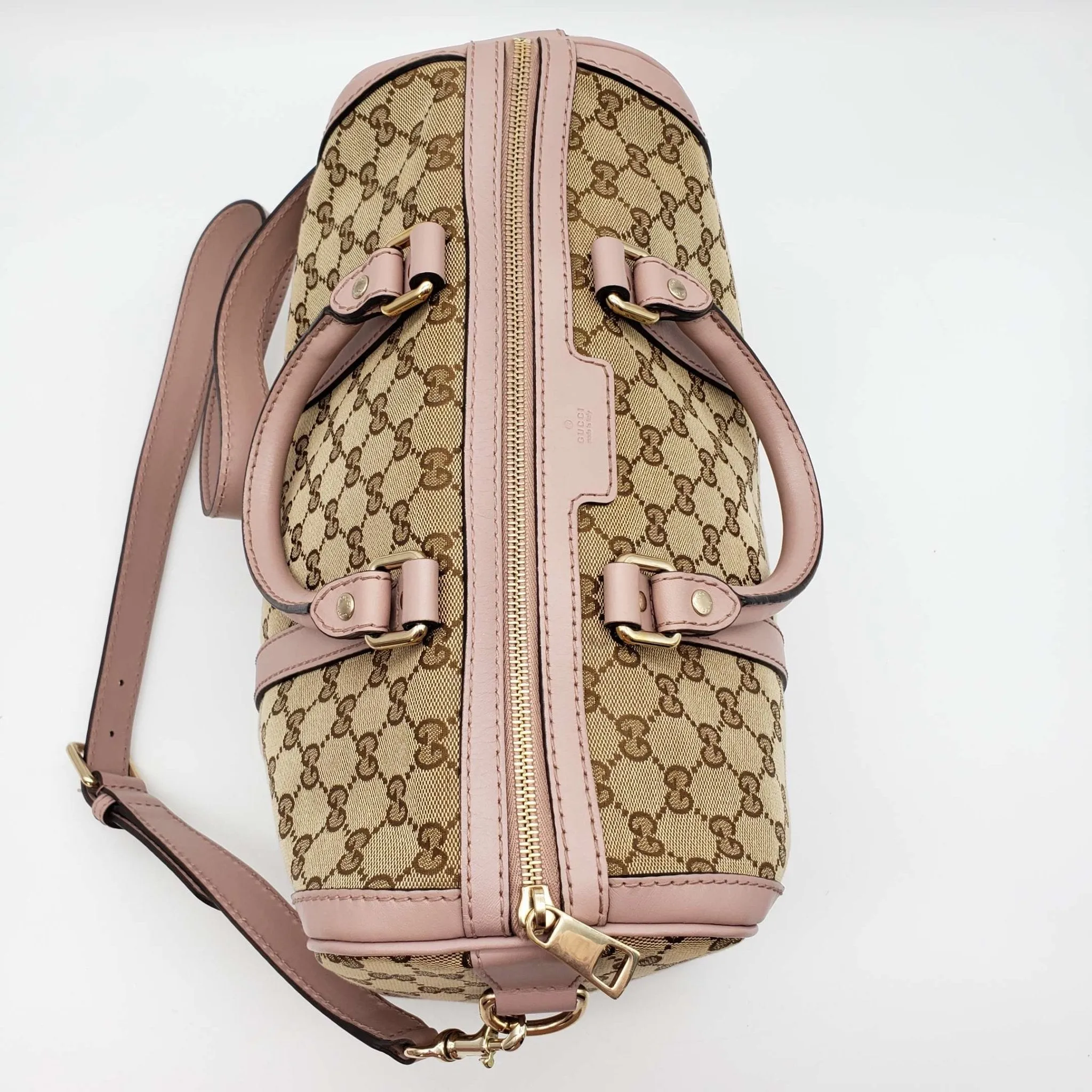 Gucci Canvas Vintage Medium Boston Shoulder, Crossbody & Hand Bag