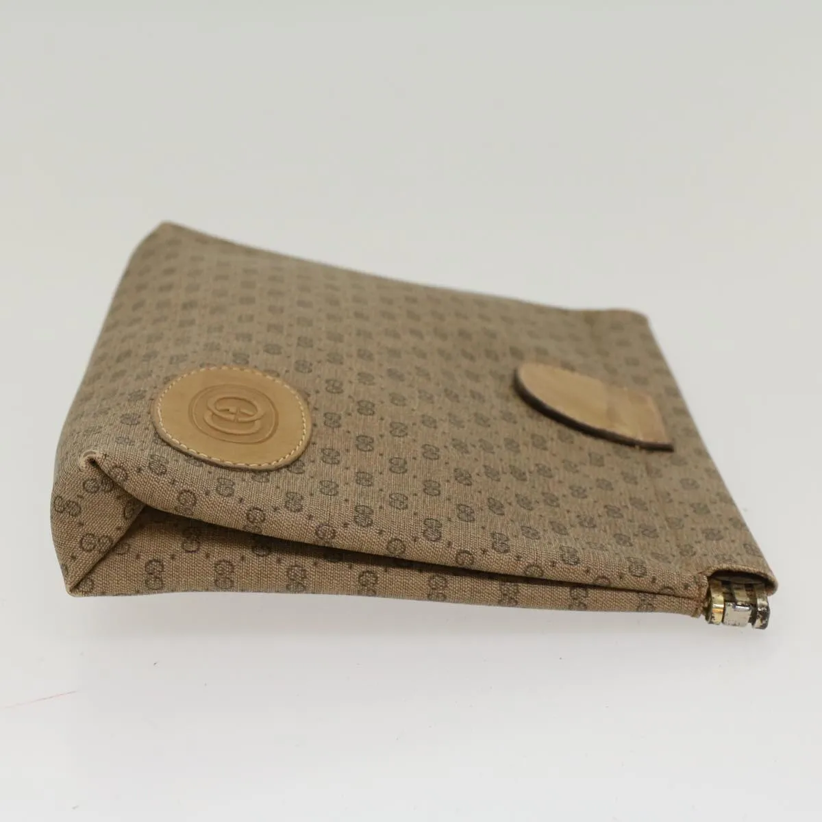 GUCCI Micro GG Canvas Clutch Bag PVC Leather Beige 67-039-5229  ep1090