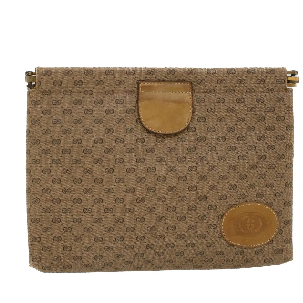 GUCCI Micro GG Canvas Clutch Bag PVC Leather Beige 67-039-5229  ep1090