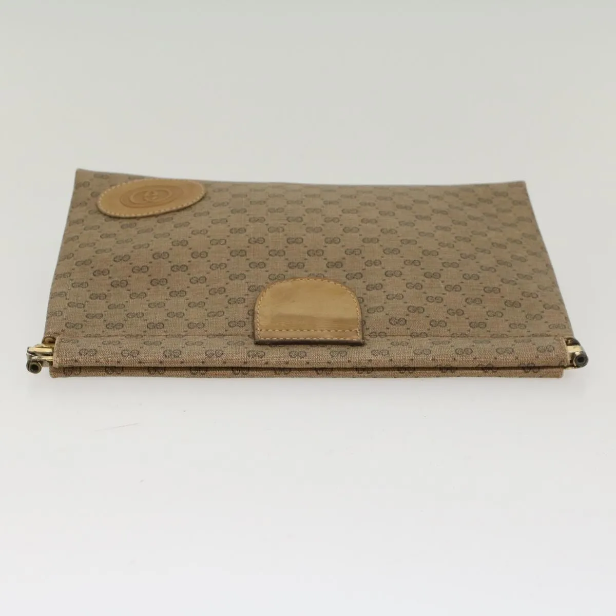 GUCCI Micro GG Canvas Clutch Bag PVC Leather Beige 67-039-5229  ep1090