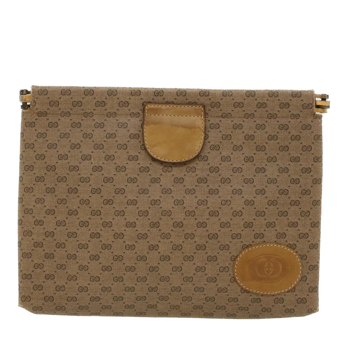 GUCCI Micro GG Canvas Clutch Bag PVC Leather Beige 67-039-5229  ep1090