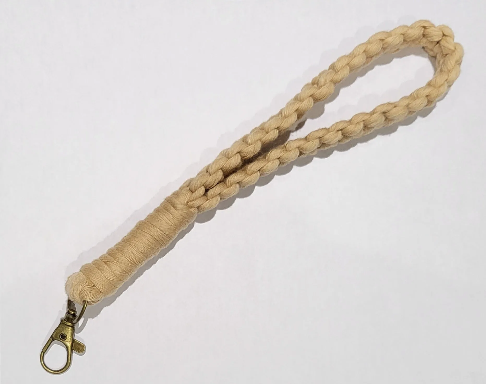 Handmade Macrame Wristlet Keychain - Eco-Friendly Cotton Cord - Key Accessories - Stocking Stuffer