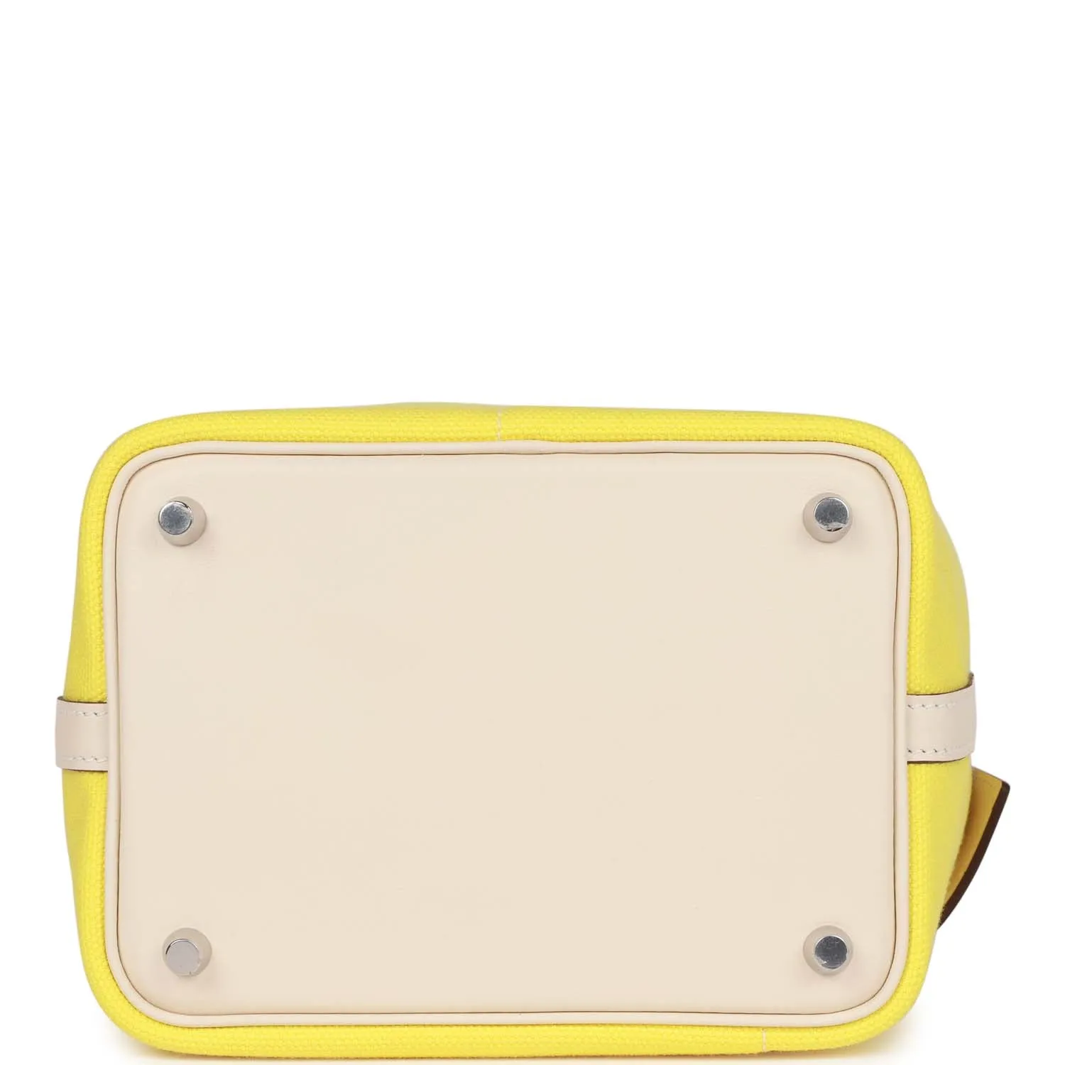 Hermes Picotin Cargo 18 Jaune Citron and Nata Swift and Toile Canvas Palladium Hardware