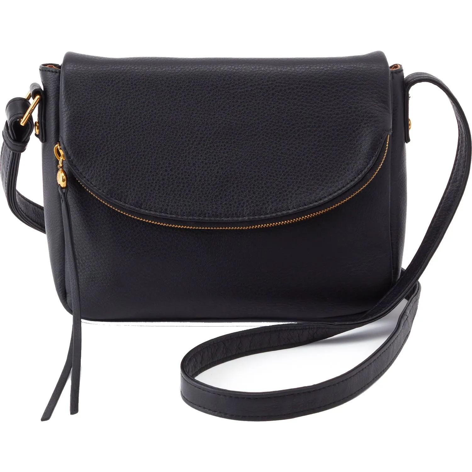 Hobo Fern Messenger Black Velvet Pebbled Leather