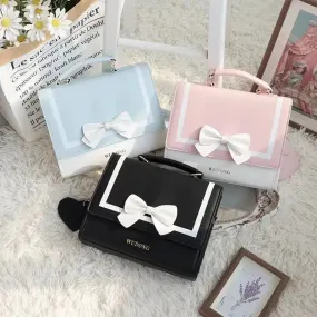 KIylethomasw Harajuku Bow Jk Messenger Bag Women New Fairy Core Handle Lolita Crossbody Bags Ladies Vintage Y2k Handbag Aesthetic