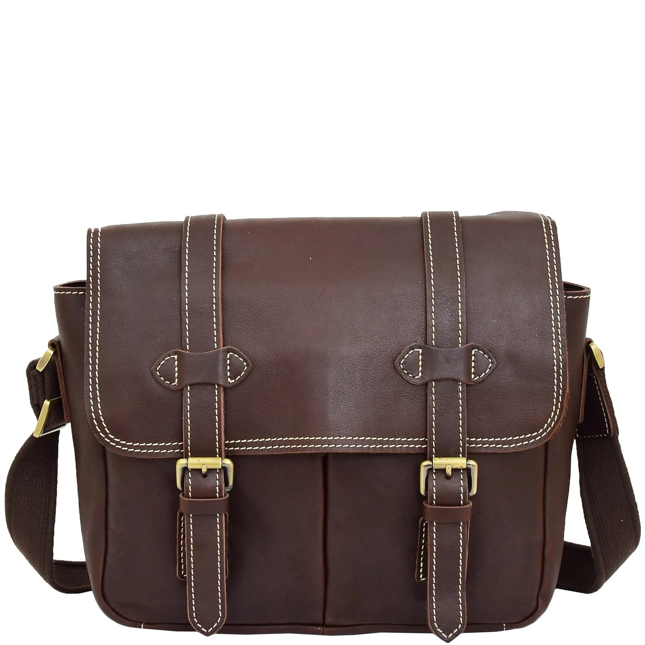 Leather Cross Body Multi Use Camera Organiser Shoulder Bag H8101 Brown