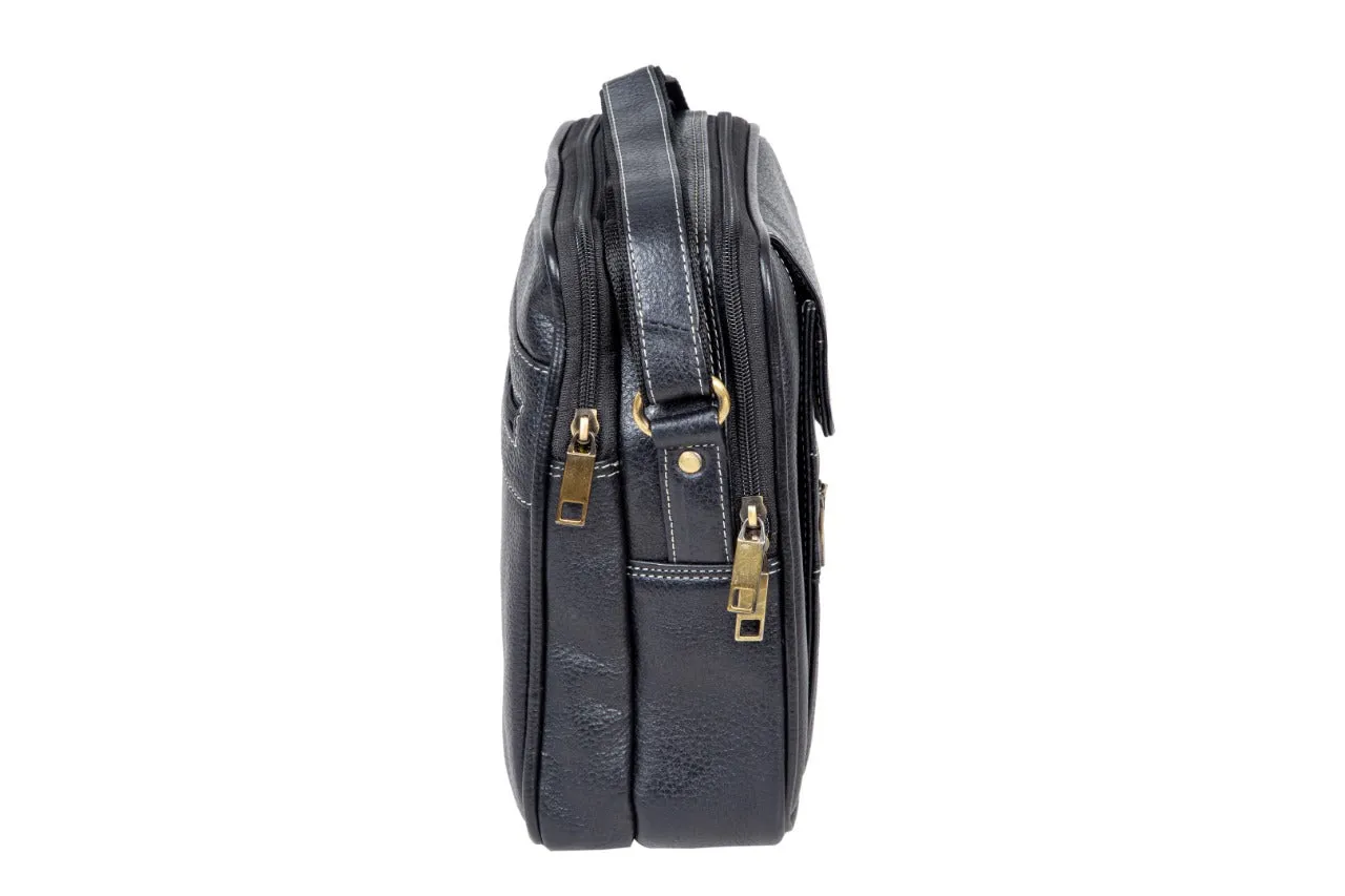 LEATHER SLING BAG 998918 (BLACK)