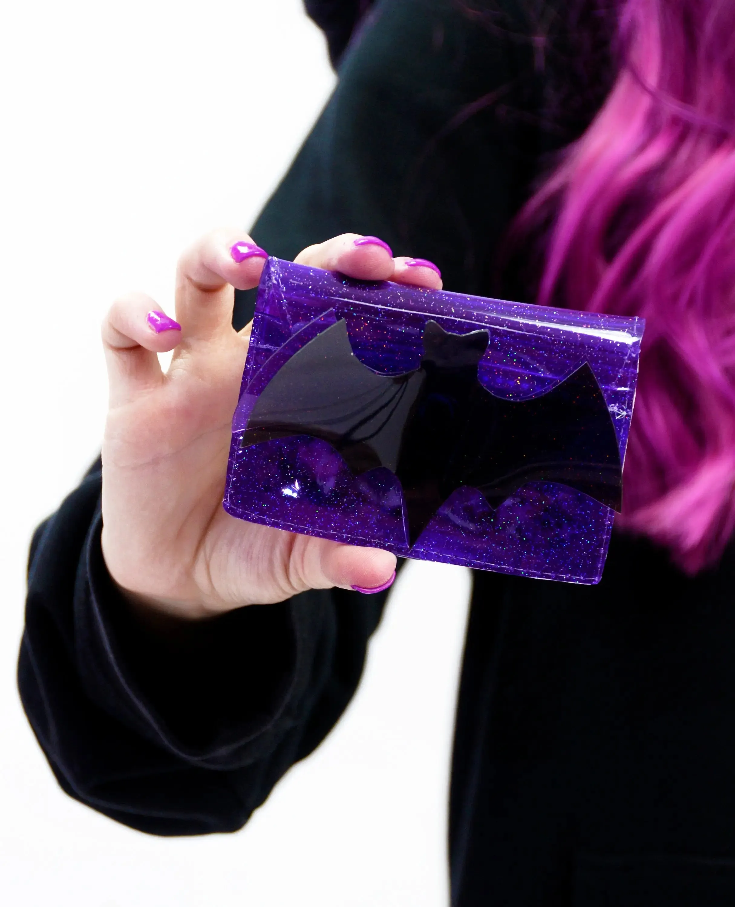 Liquid Glitter Bat Cardholder by Electric Bubblegum