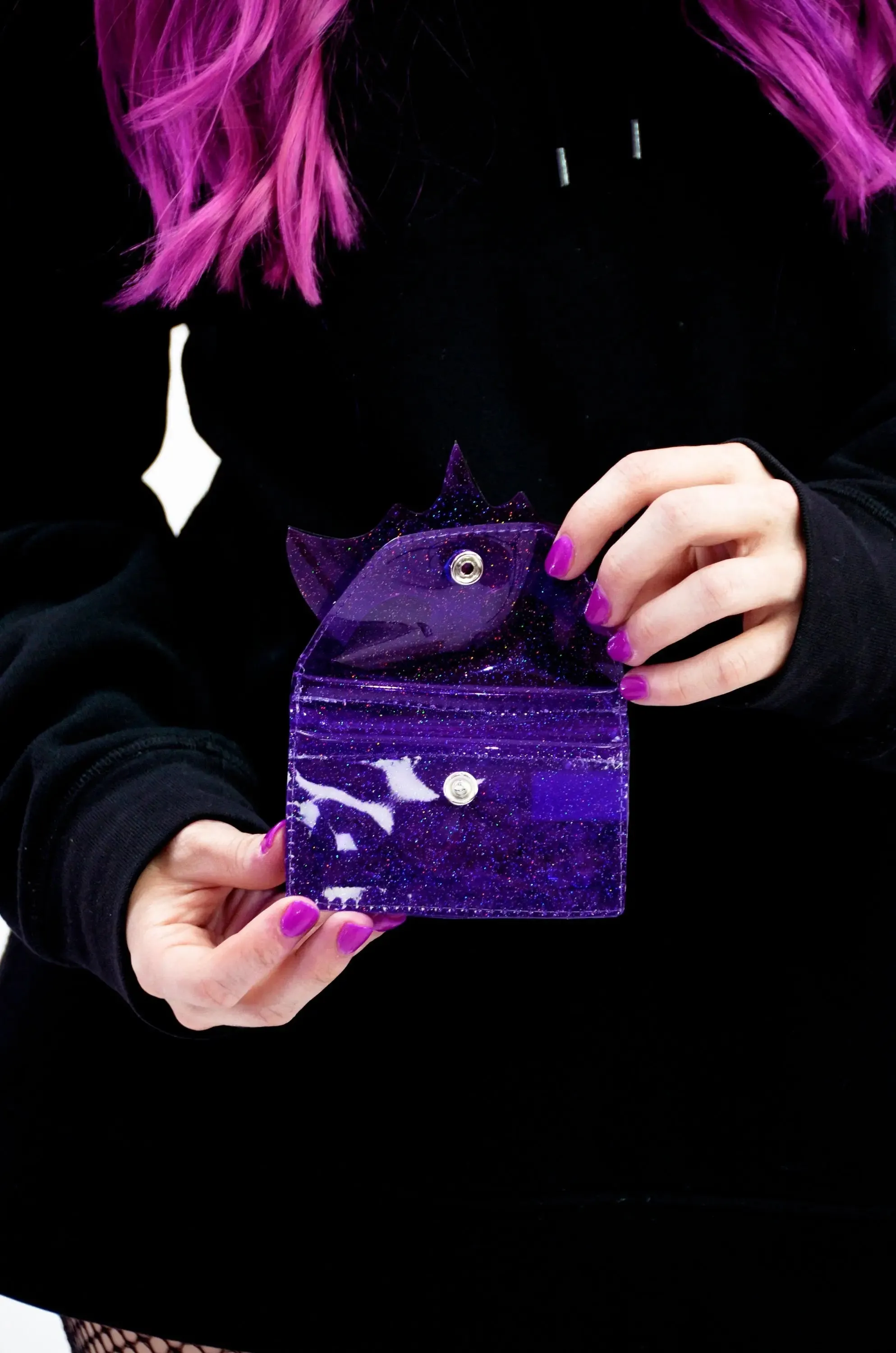 Liquid Glitter Bat Cardholder by Electric Bubblegum