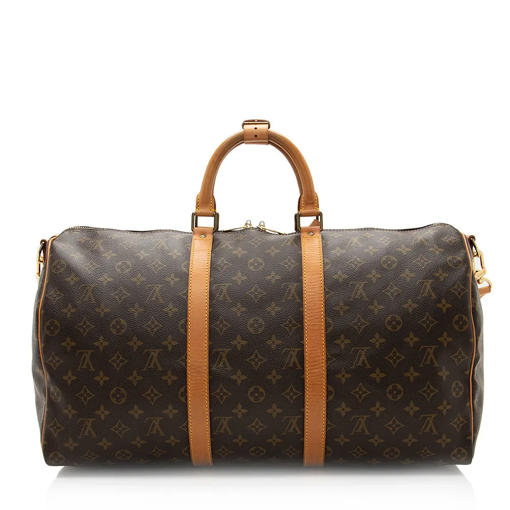 Louis Vuitton Vintage Monogram Canvas Keepall Bandouliere 50 Duffel Bag (SHF-20375)