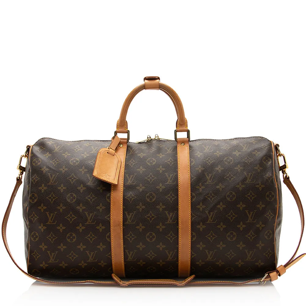 Louis Vuitton Vintage Monogram Canvas Keepall Bandouliere 50 Duffel Bag (SHF-20375)