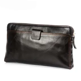 Men Genuine Leather Dark Brown Purse with an incredibly Spacious Interior