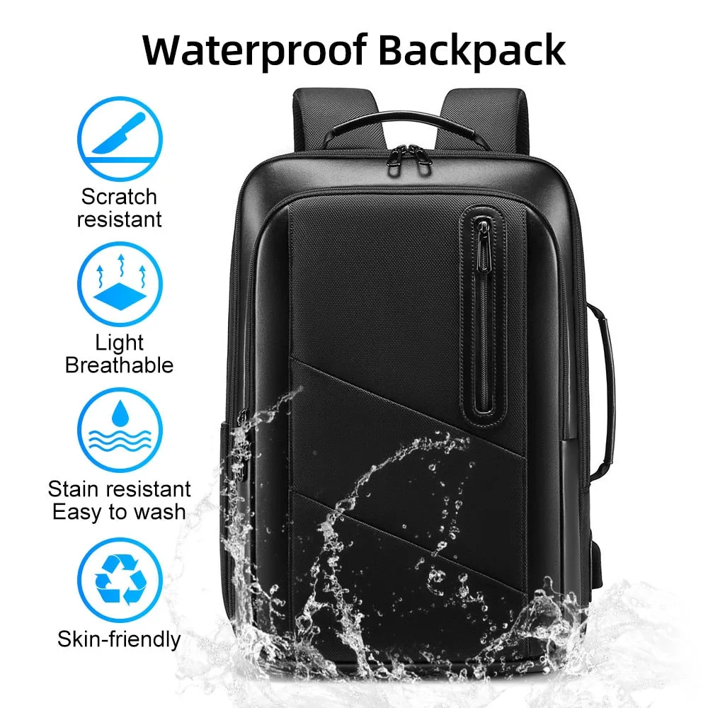 Men's Business Travel Backpack Waterproof Bags Male Business 15.6 Inch Laptop Backpack USB Charging