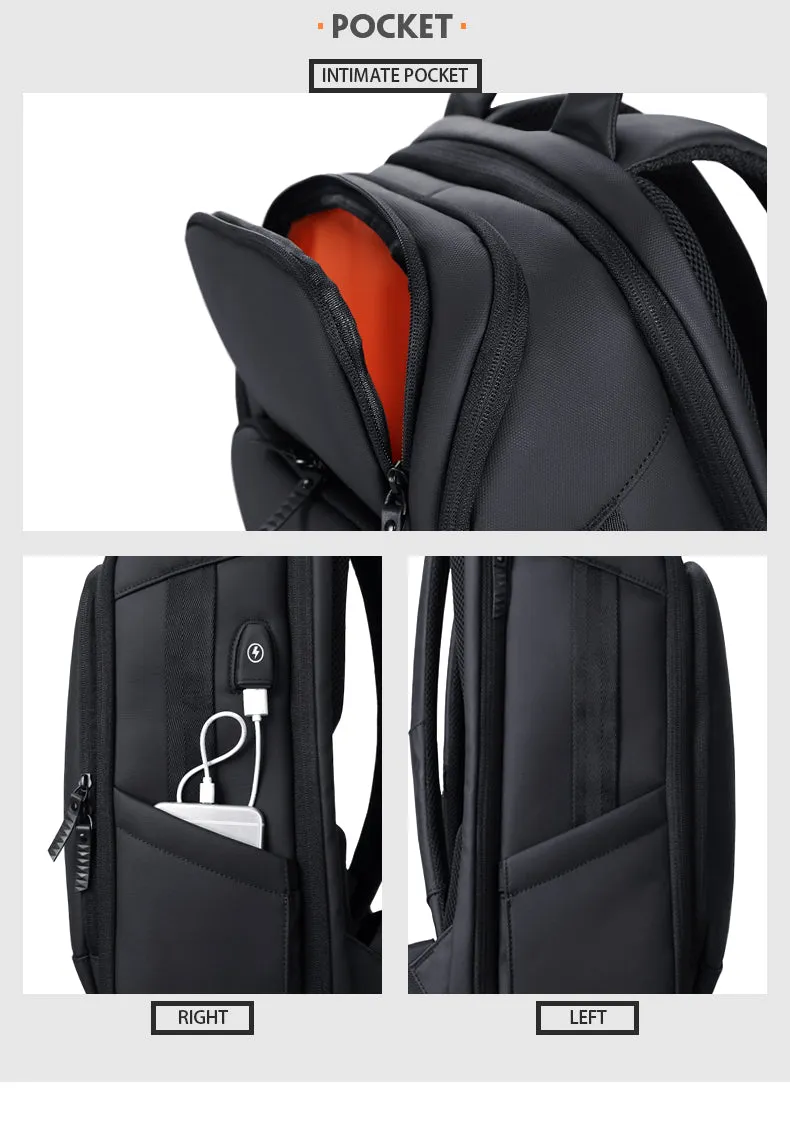 Men's Executive Large Sleek Backpack with USB Charging