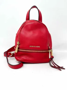 Michael Michael Kors Size XS Red Pebbled Leather AS IS Designer BackPack