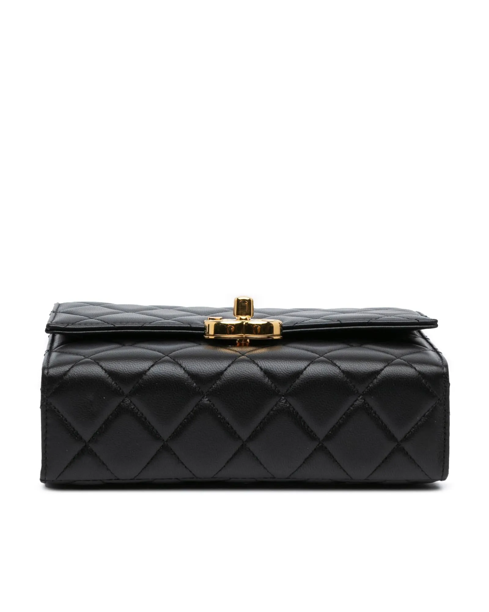 Mini Quilted Lambskin Flap Satchel with Gold Plated Trim