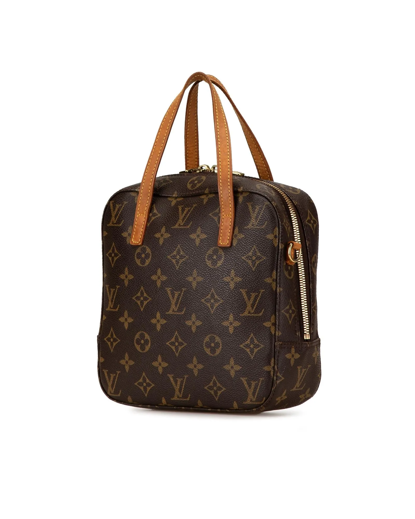 Monogram Canvas Spontini Bag with Vachetta Leather Handles and Strap