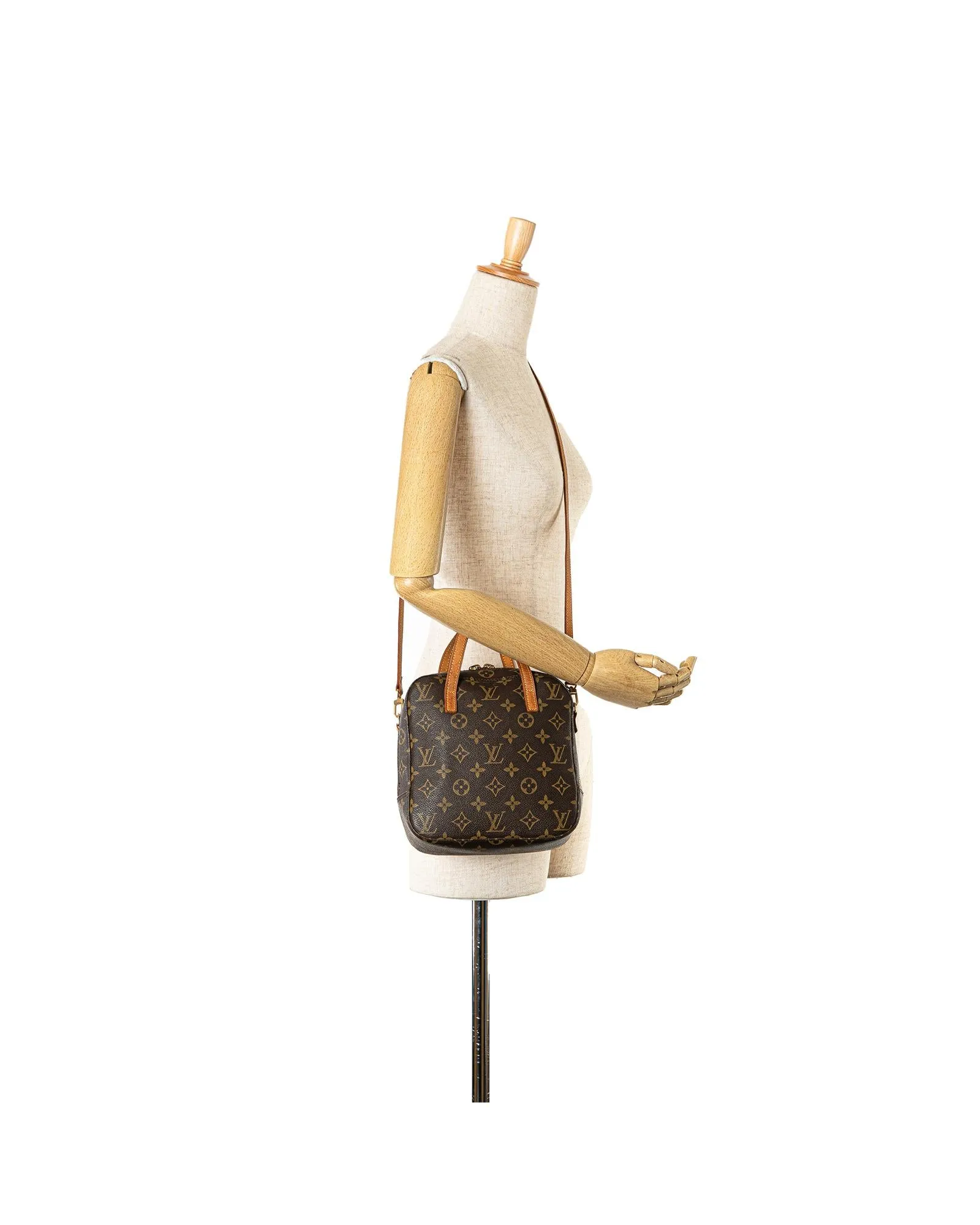 Monogram Canvas Spontini Bag with Vachetta Leather Handles and Strap