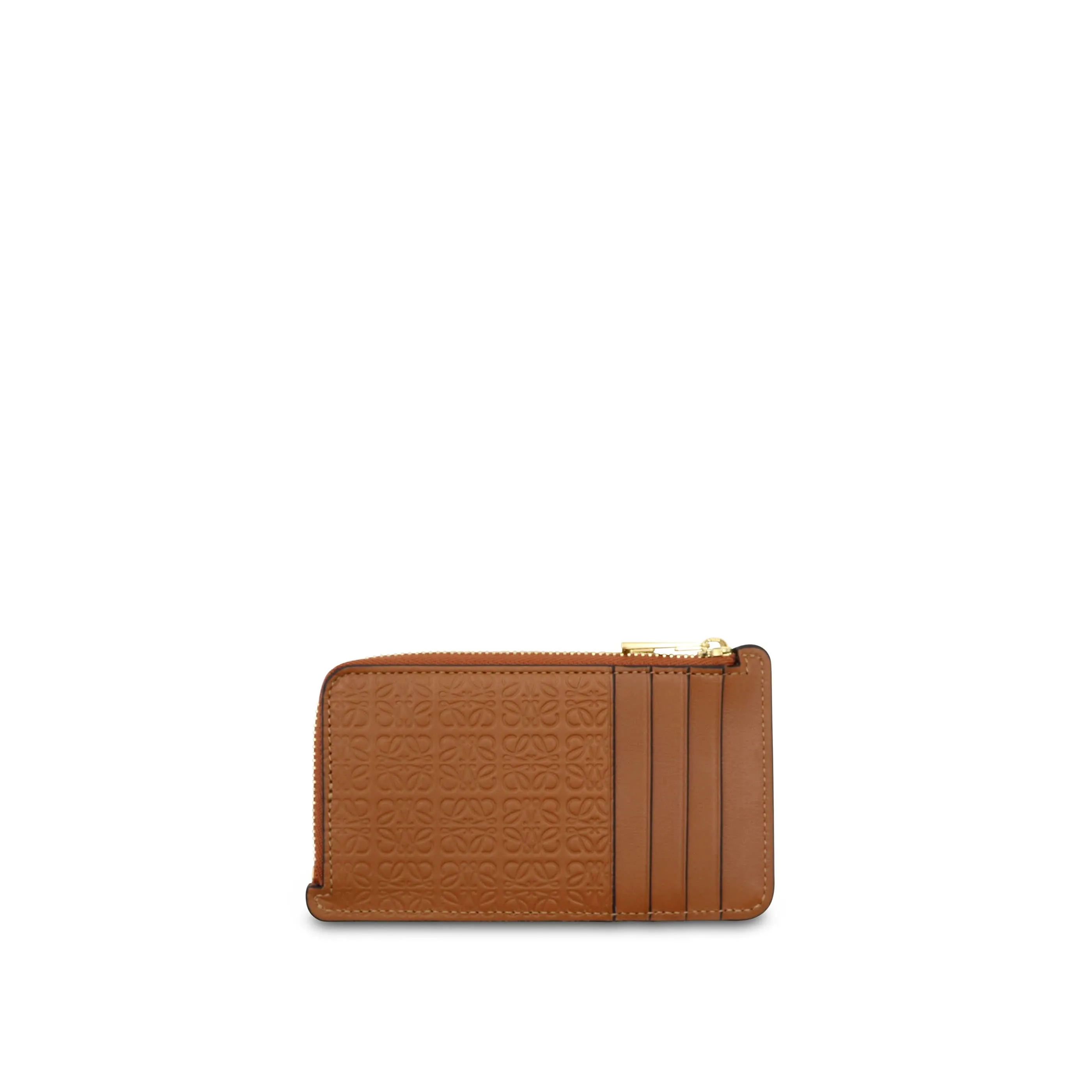 Repeat Coin Cardholder in Embossed Calfskin in Tan