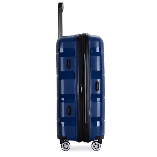 Richland Fashion Hand Luggage Lightweight PP Hard Shell Trolley Expandable Travel Suitcase with 4 Wheels - Large 28"