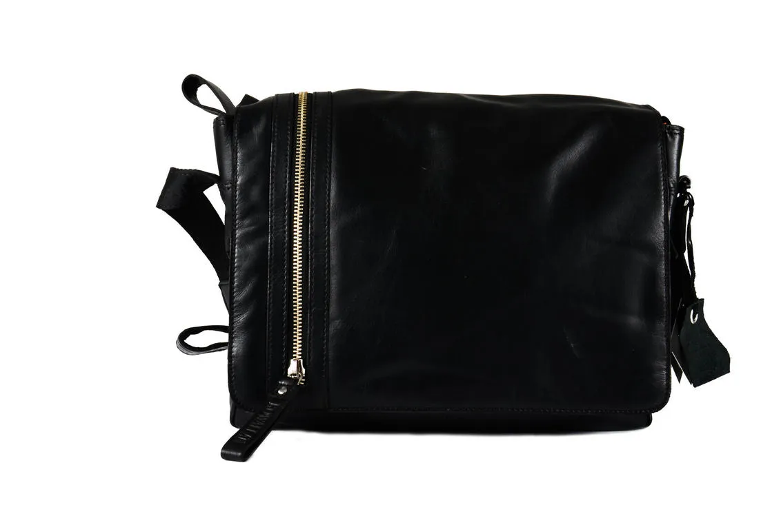 Rowallan Pittsburgh Flip Over Leather Messenger Bag