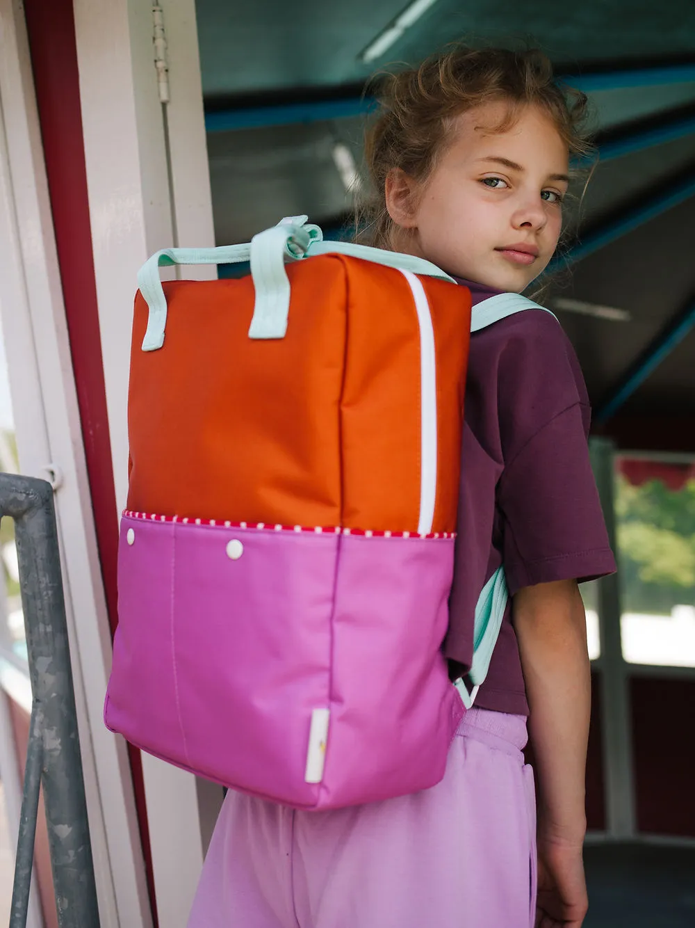 Sticky Lemon Better Together Colorblocking Large Backpack - Gravel Orange / Rosette Pink