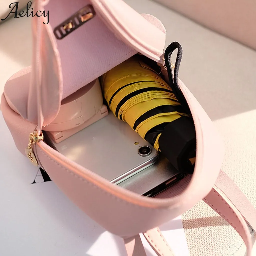 Students Small Backpack Letter Purse Mobile Phone