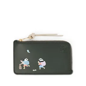 Suna Fujita Panda Coin Cardholder in Bottle Green