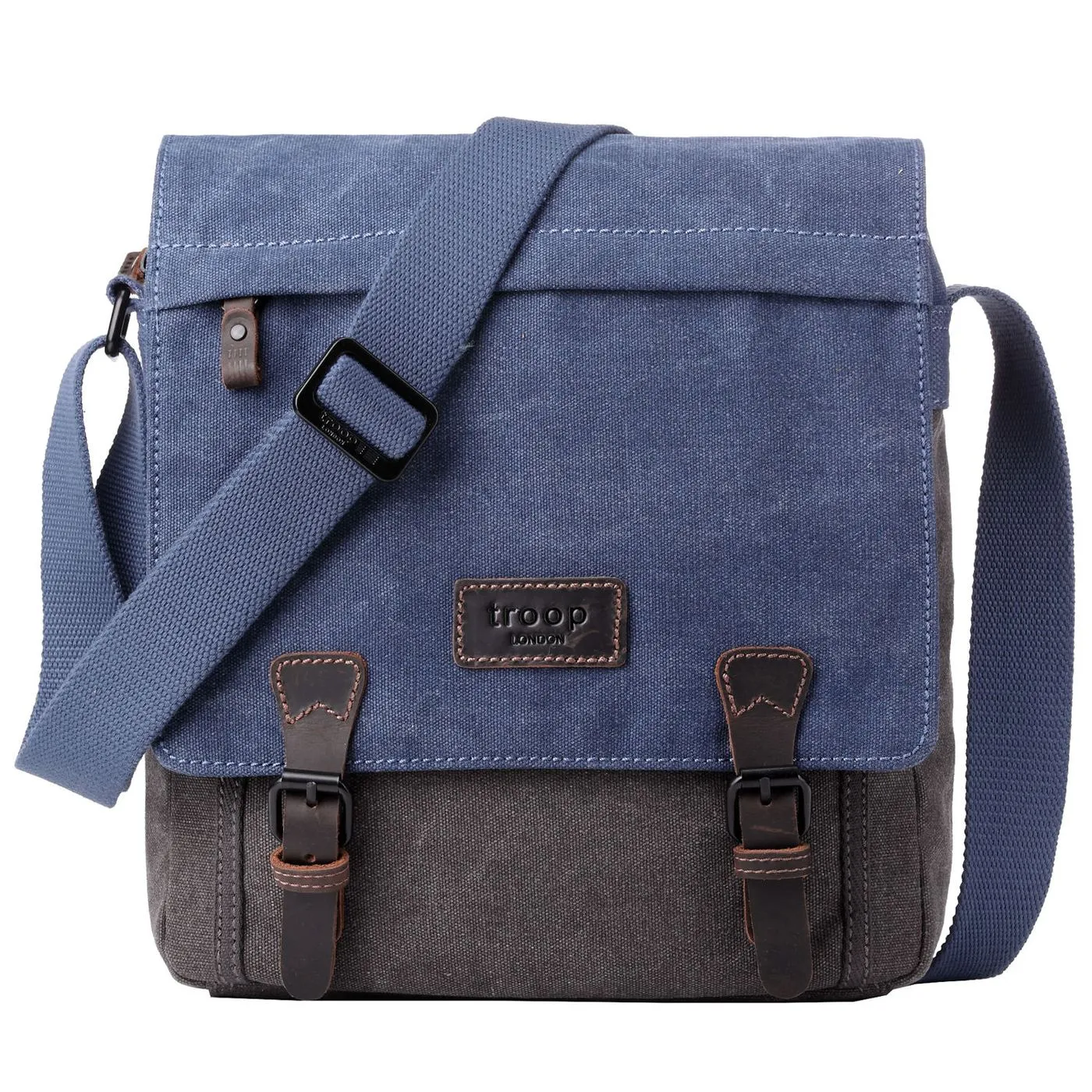 Troop London Canvas Messenger Bag Blue