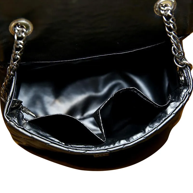 Vintage Rivet Small Square Crossbody Bags Mini Women Handbag Lock Leather Chain Shoulder Bag Woman Messeng Bags