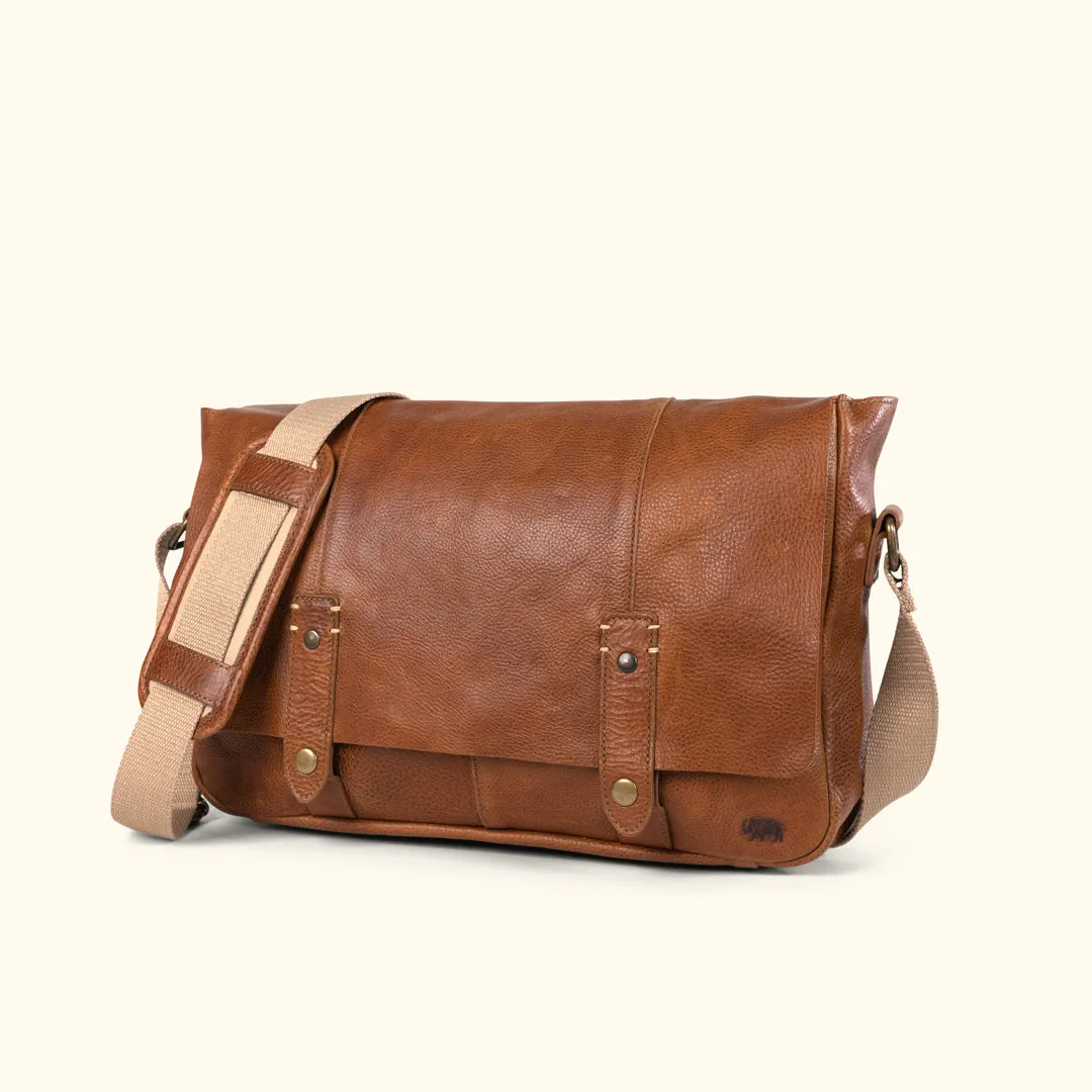 Walker Leather Messenger Bag | Rustic Tan