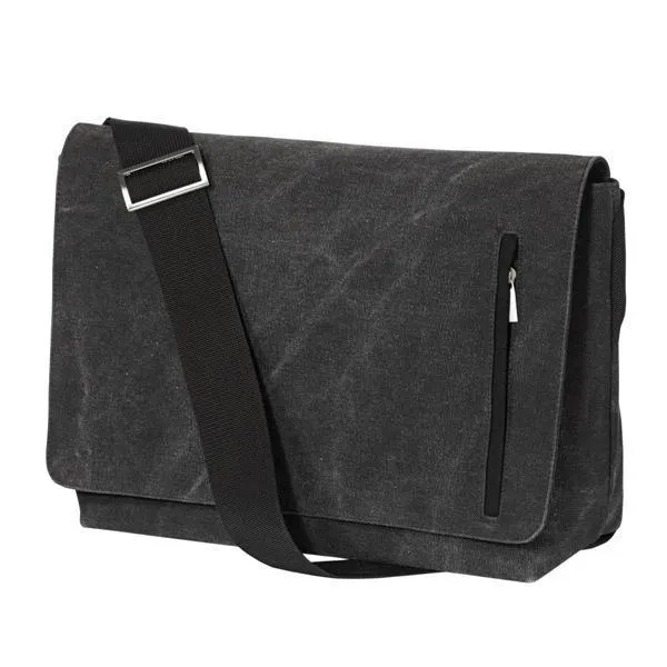 Washed Cotton Messenger Bags with Front Pocket