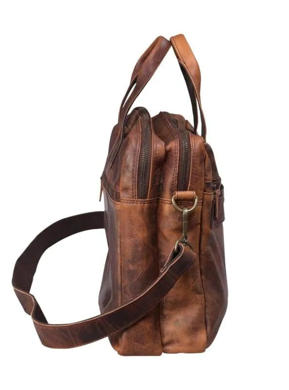 Women and Men's Leather Laptop Messenger Bag – the Ultimate Oiled Leather Bag – Brown Leather Laptop Bag - Bayfield Bags