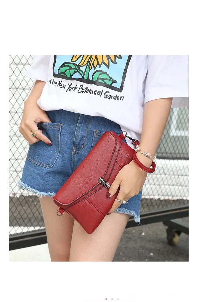 women vintage leather clutches crossbody shoulder messenger bags handbags