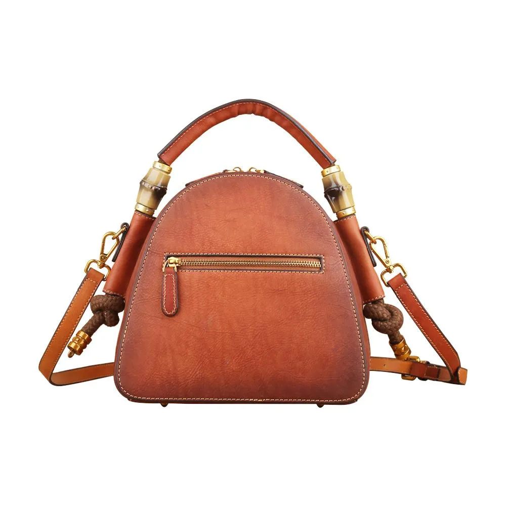 Womens Vintage Leather Top Handle Cross Body Messenger Bags