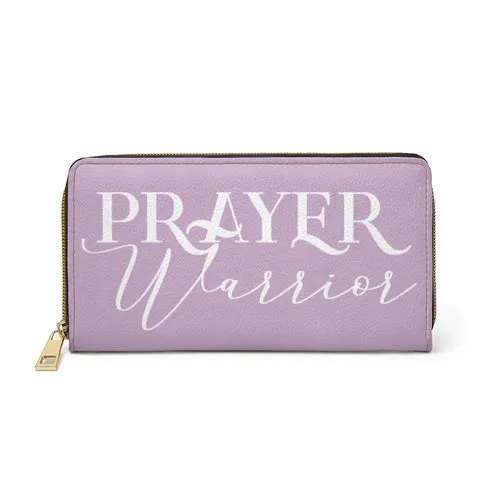 Wristlet Phone Wallet, Light Purple and White Prayer Warrior Graphic Purse