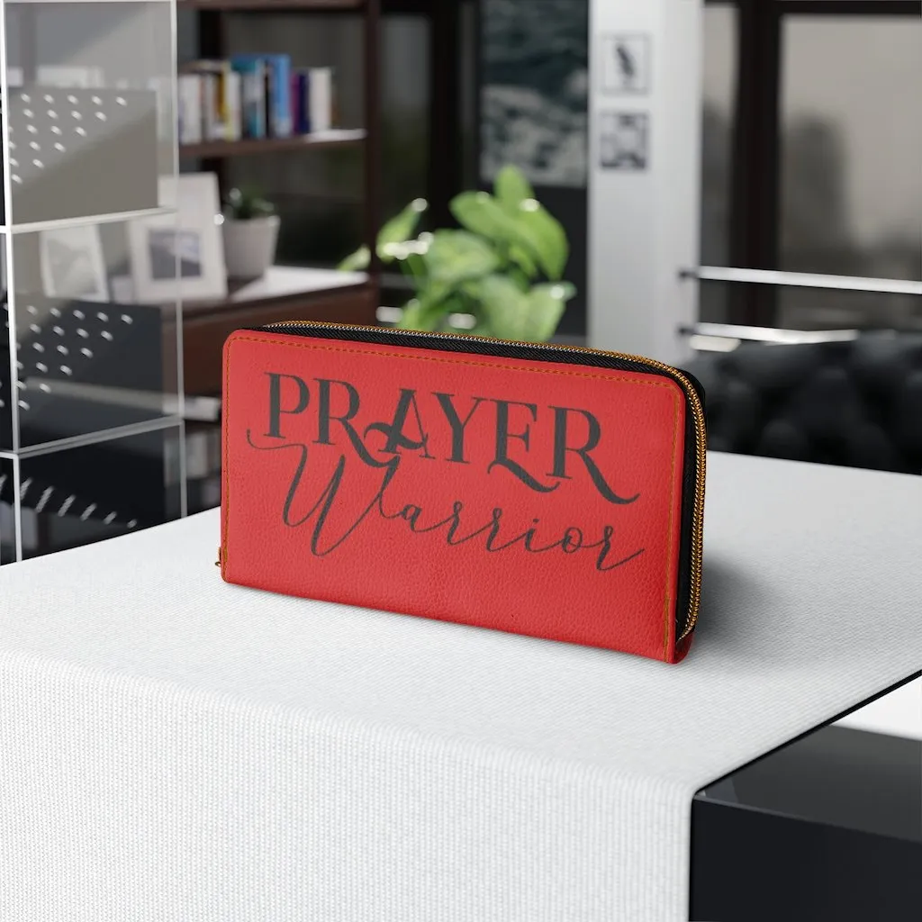 Wristlet Phone Wallet, Red and Black Prayer Warrior Graphic Purse