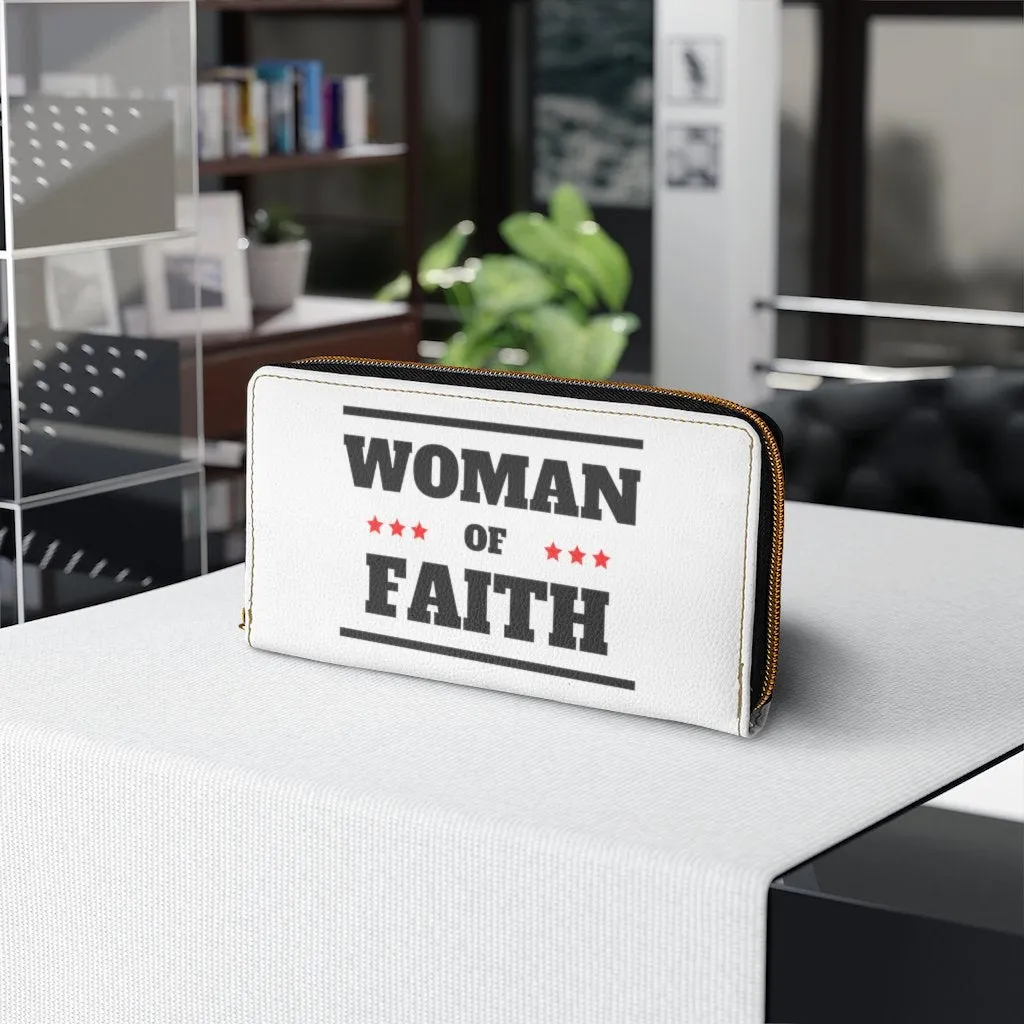 Wristlet Phone Wallet, White and Black Woman of Faith Graphic Purse