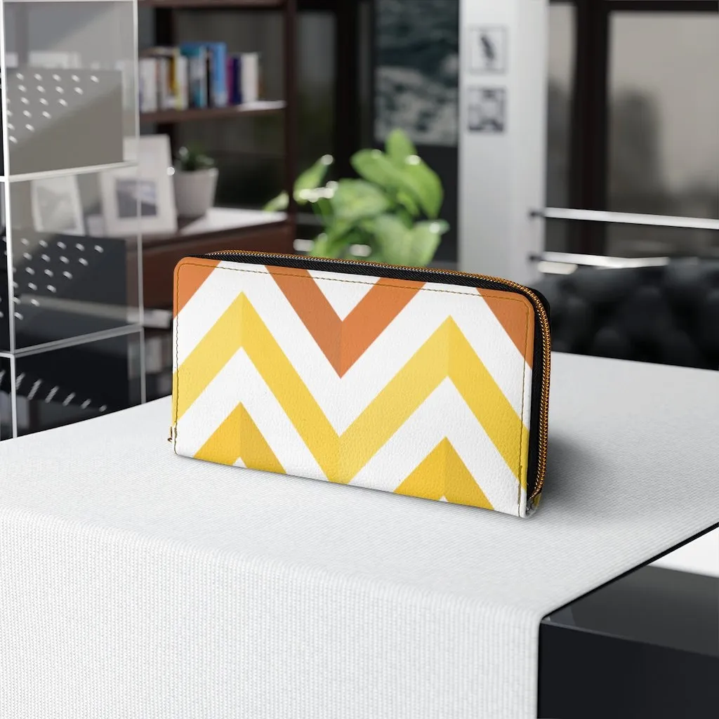 Wristlet Phone Wallet, White and Yellow Geometric Style Purse